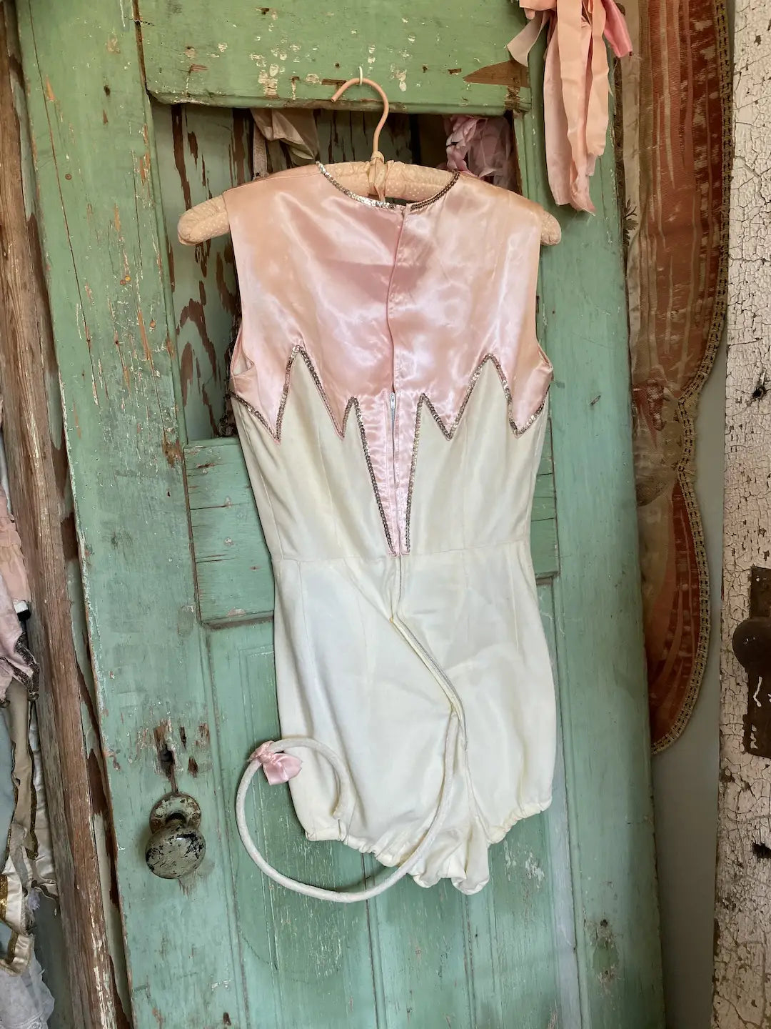 Vintage Burlesque Showgirl Costume Pink Cat