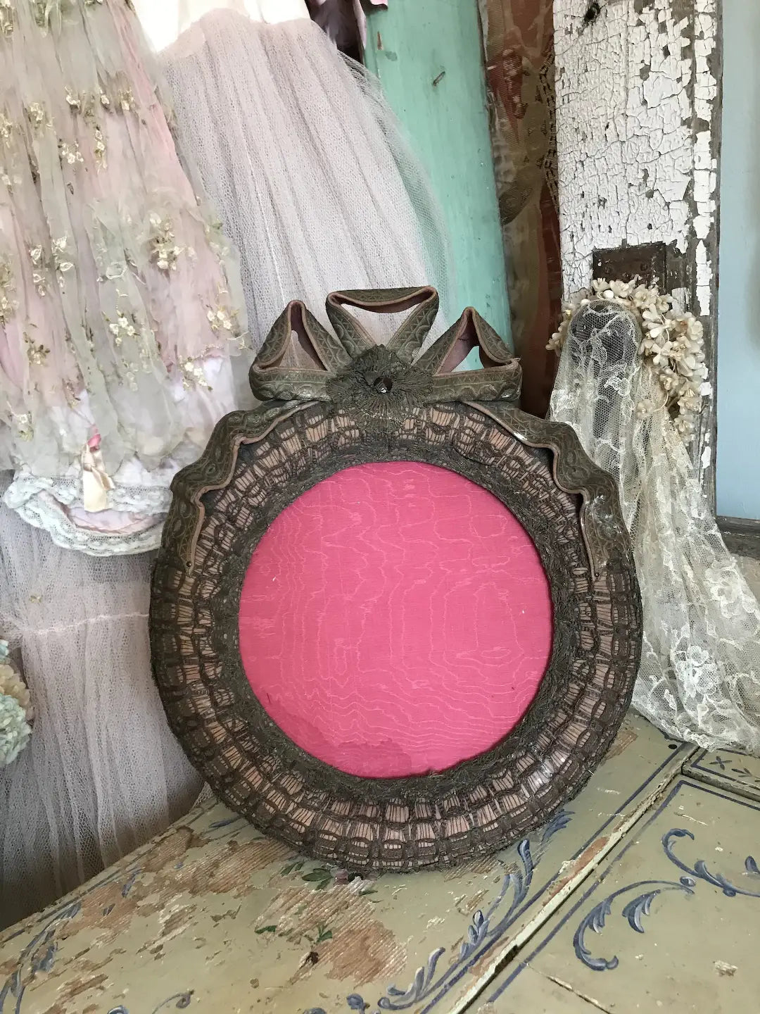 Antique French Boudoir Frame Pink