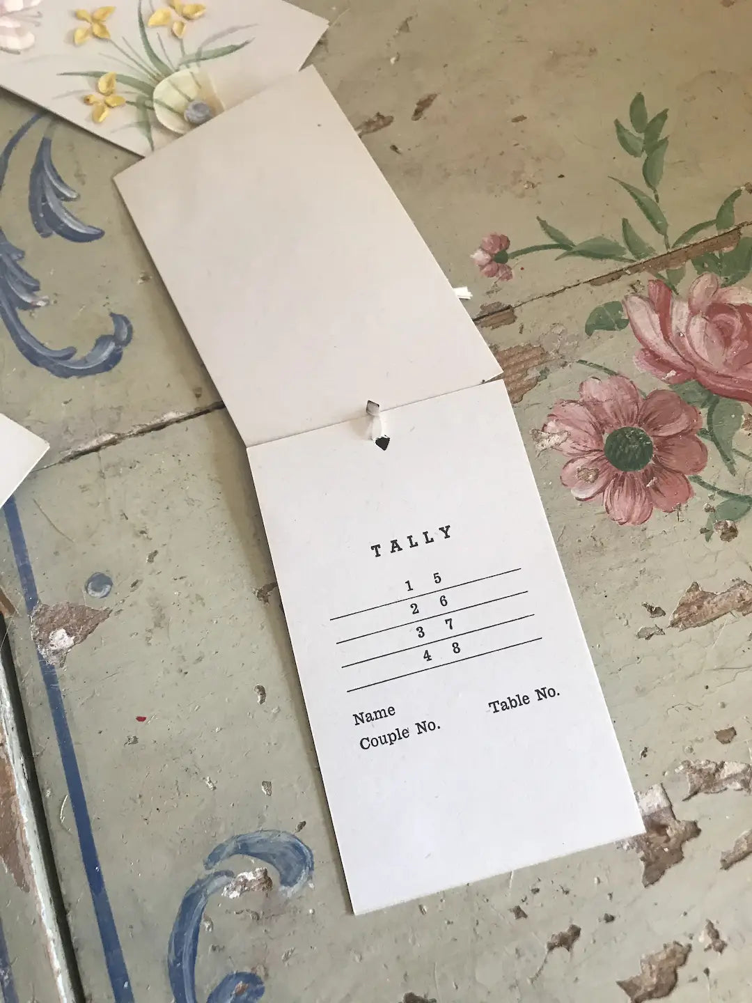 Set Vintage Tally Cards Bridge Shell Art