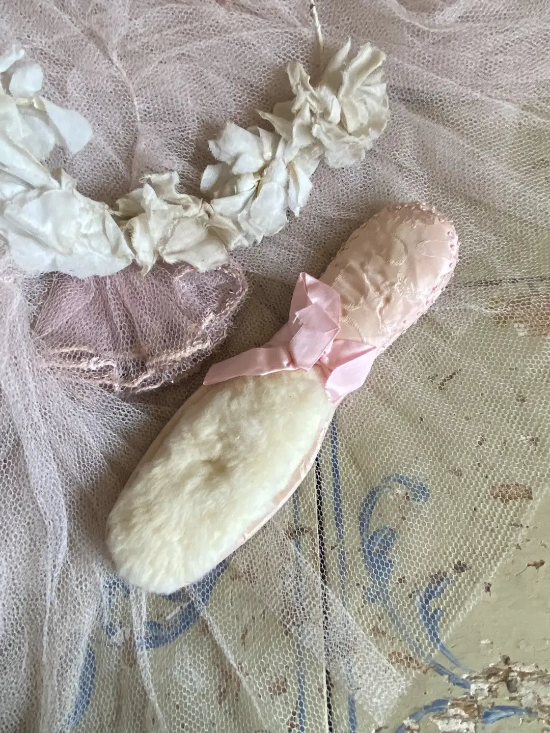 Antique Pin Cushion Brush Pink Silk