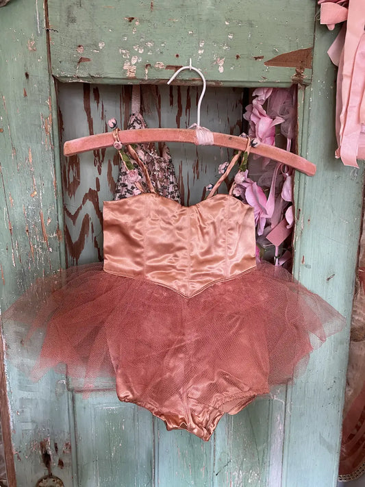Vintage Childs Ballet Costume Tutu Peach