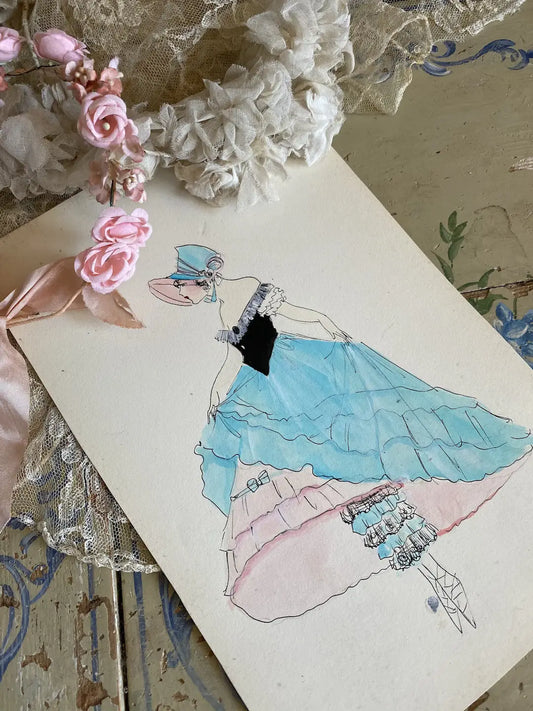 Vintage Costume Sketch c1920-30 Little Bo Peep