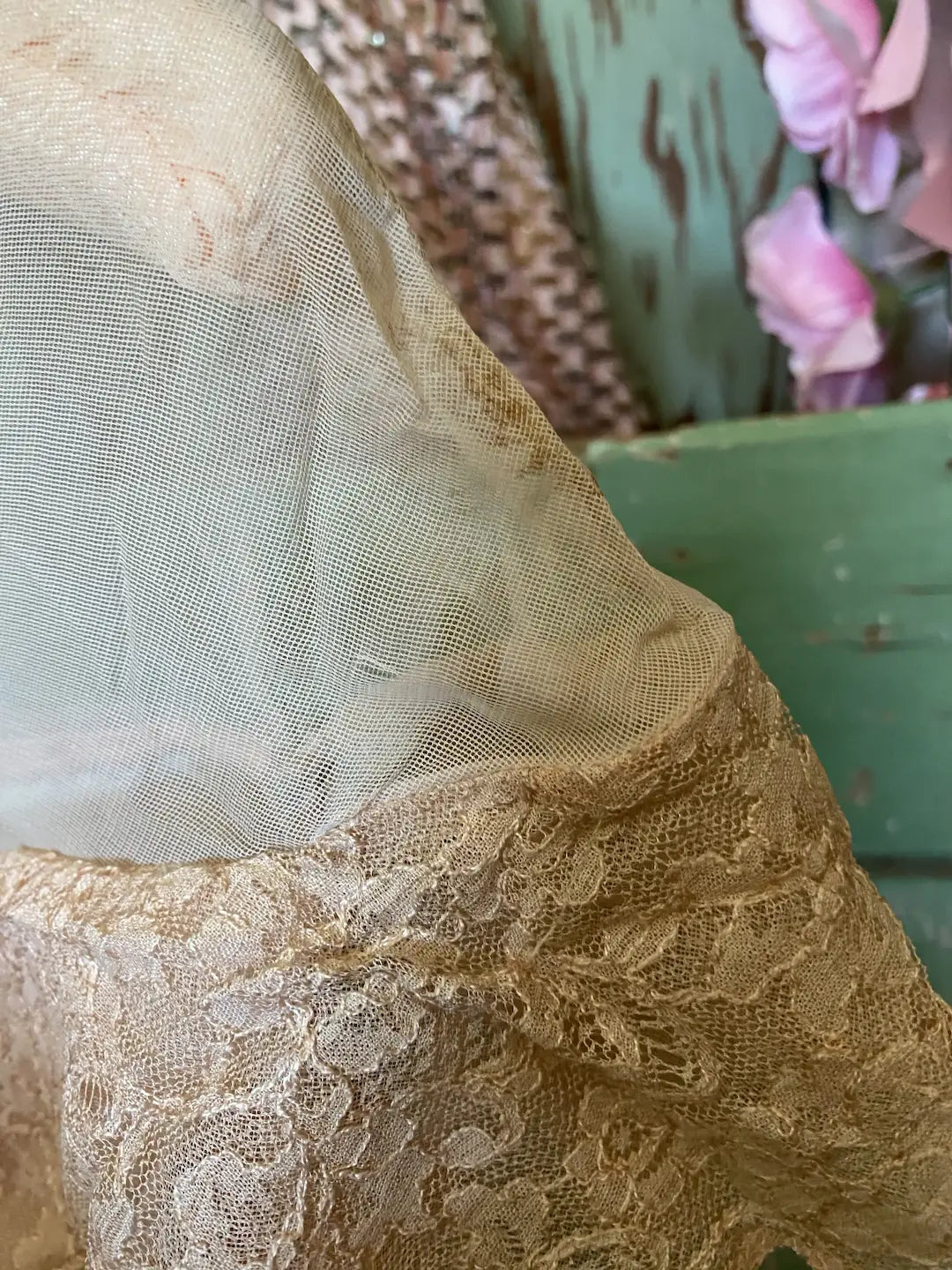 Vintage Dance Costume Dress Peach Silk