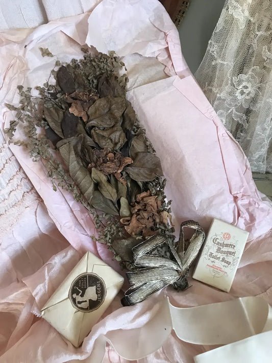 Vintage Dried Wedding Bouquet Corsage Soaps 1933