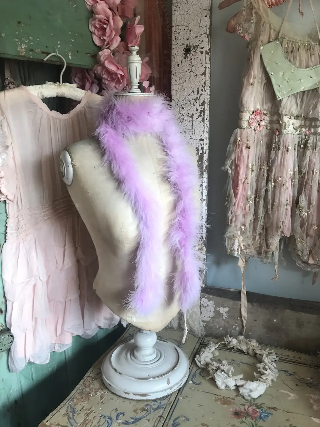 Vintage Feather Boa Showgirl Costume