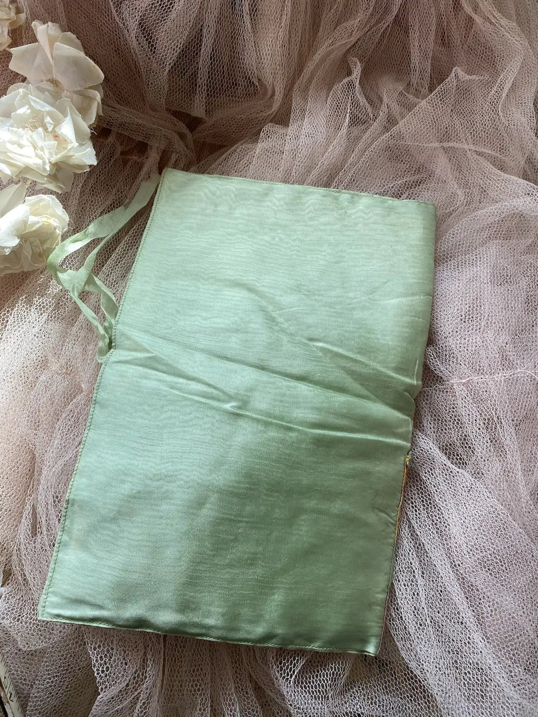 Vintage Ribbonwork Hankie Delicates Holder