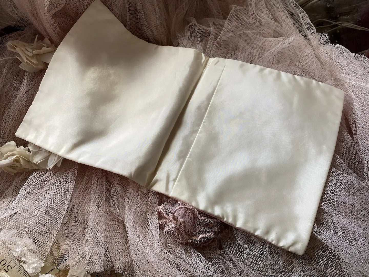 Vintage Hankie Holder Pink Rhinestones