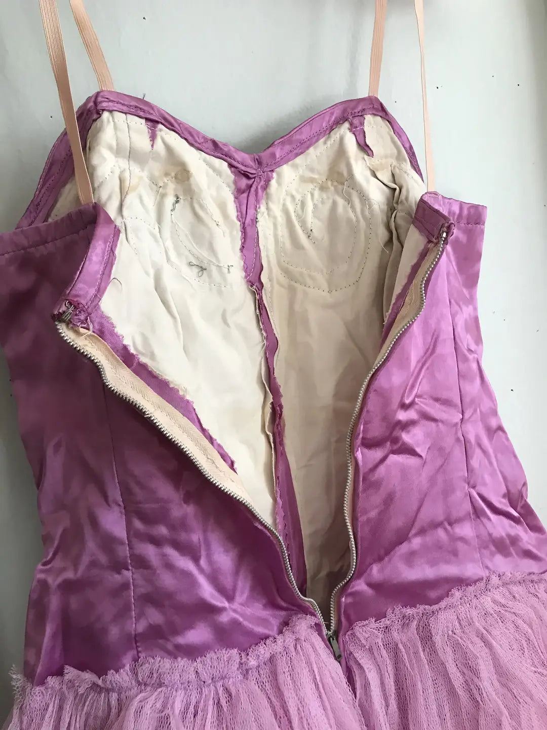 Vintage Lilac Pink Tulle Lace Ballet Tutu Costume