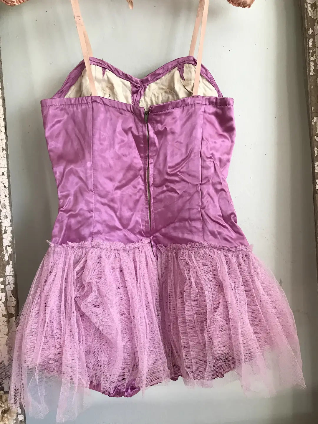 Vintage Lilac Pink Tulle Lace Ballet Tutu Costume