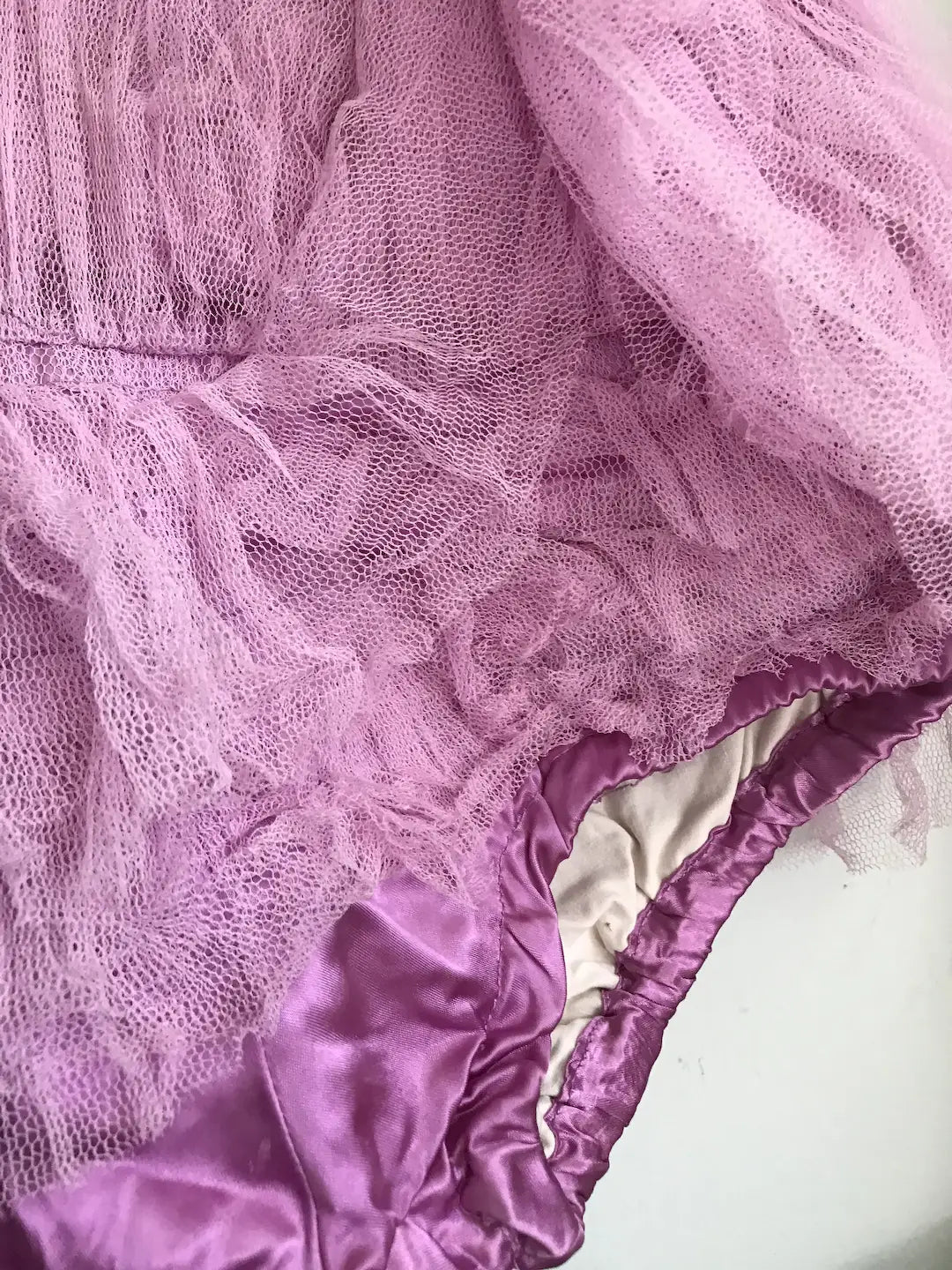 Vintage Lilac Pink Tulle Lace Ballet Tutu Costume