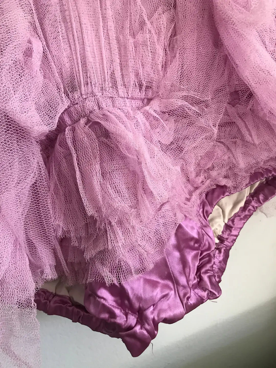 Vintage Lilac Pink Tulle Lace Ballet Tutu Costume