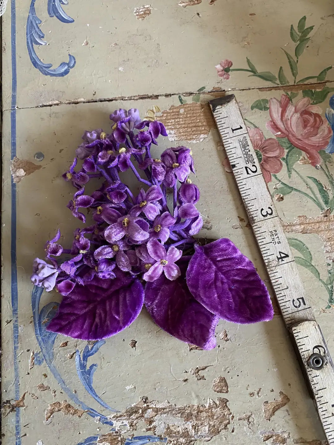 Vintage Millinery Flowers Magenta Velvet Petite Blooms