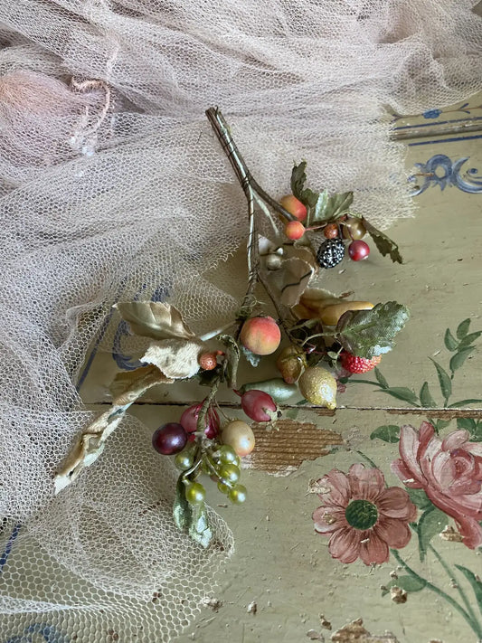 Vintage Millinery Fruit Branch Berries