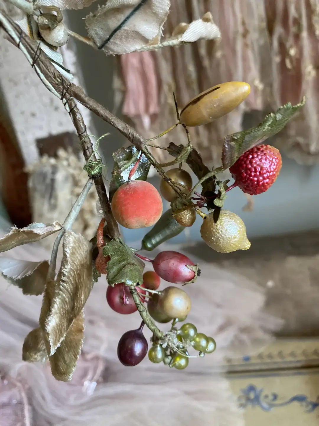 Vintage Millinery Fruit Branch Berries