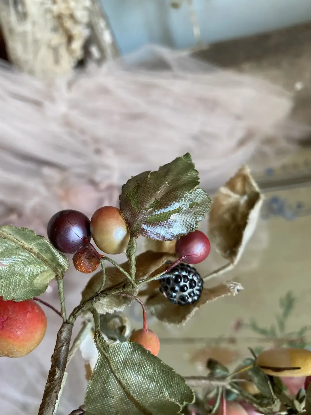 Vintage Millinery Fruit Branch Berries