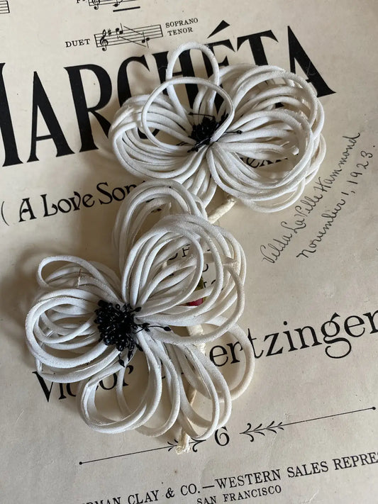 Vintage Millinery Flowers Black White