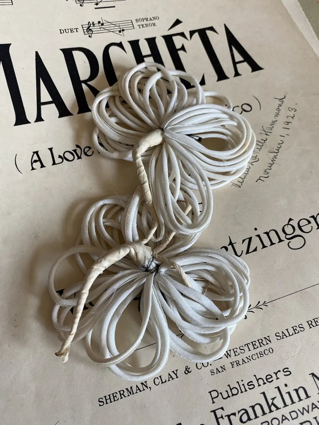 Vintage Millinery Flowers Black White