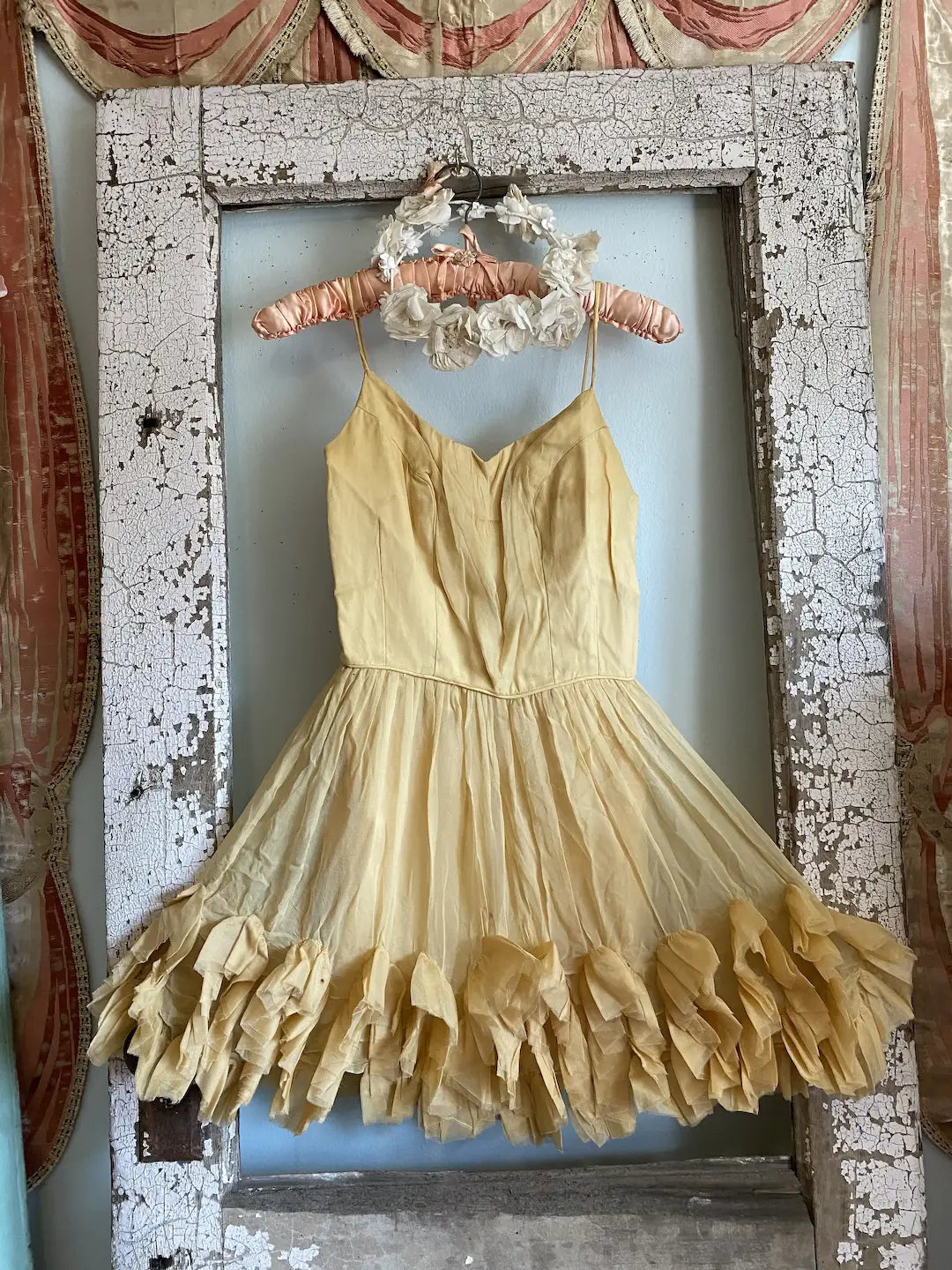 Vintage Silk Ruffled Dance Costume Dress