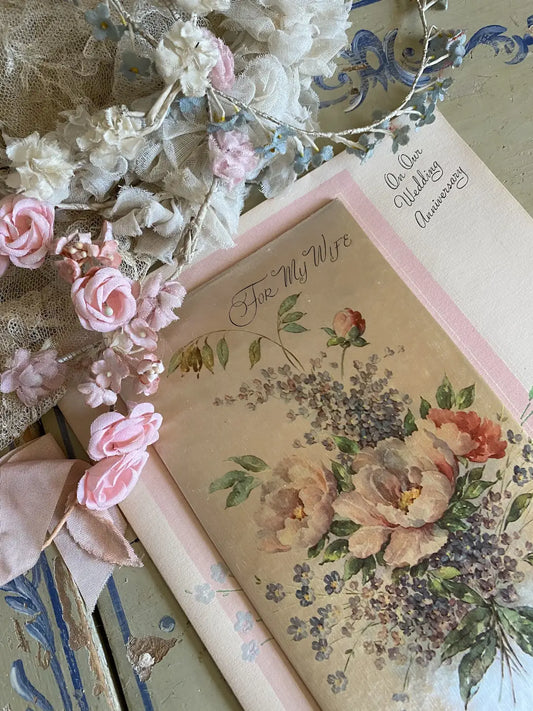 Vintage XL Padded Satin Greeting Card