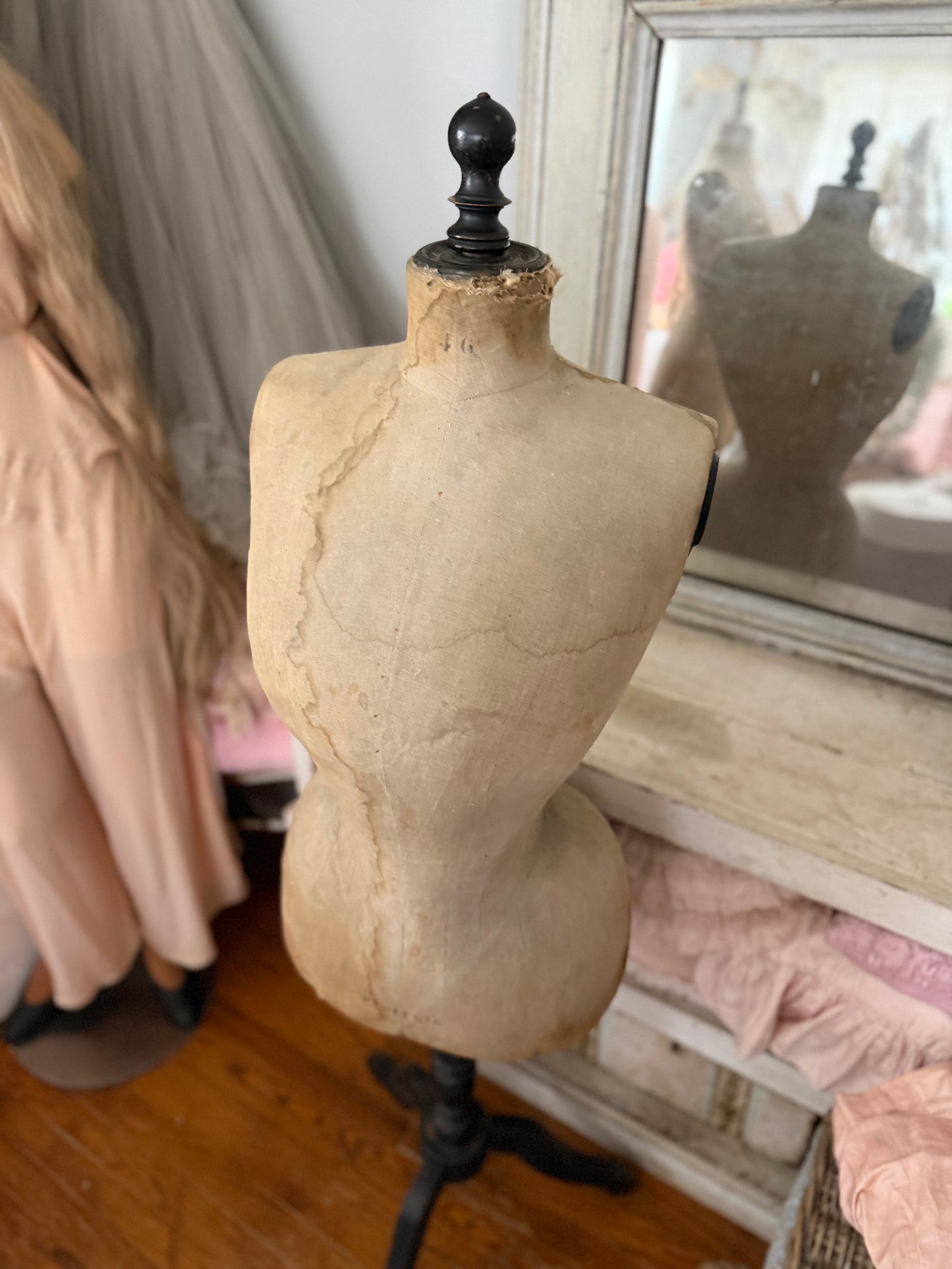 RARE Antique Wasp Waist Bustle French Mannequin