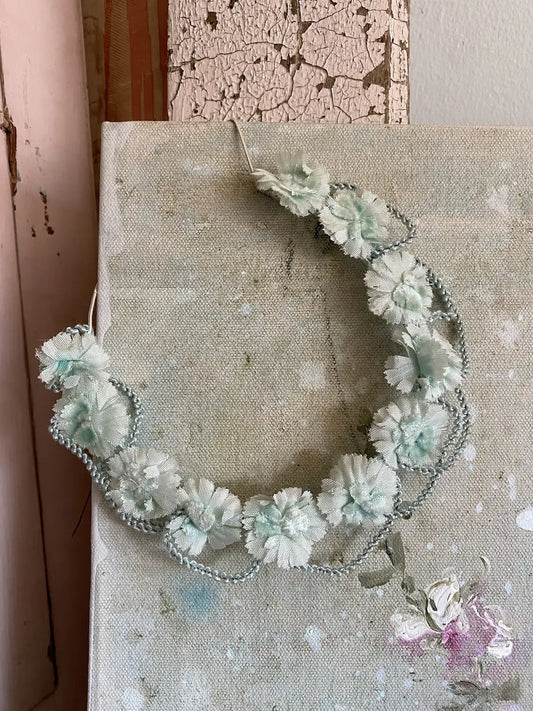 Vintage Petite Pastel Blue French Flower Crown