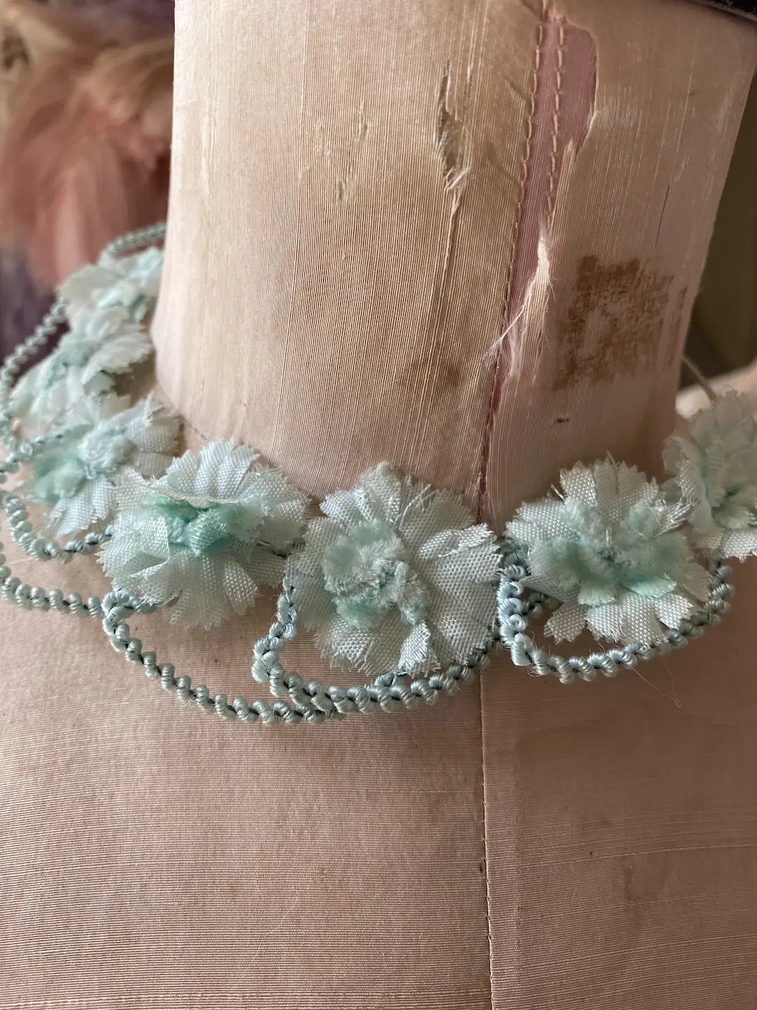 Vintage Petite Pastel Blue French Flower Crown