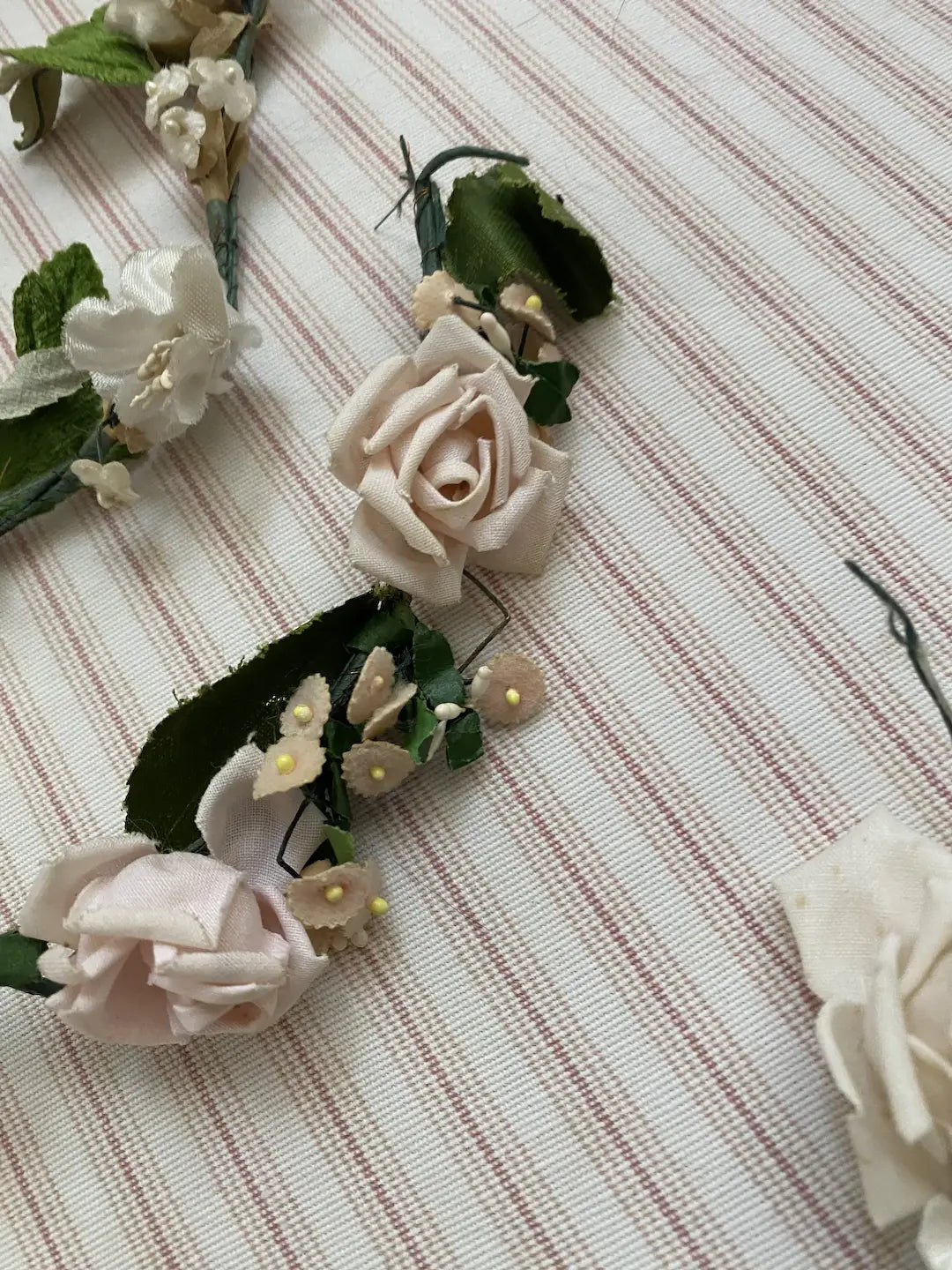 Collection Vintage Millinery Flower Rose Half Crown Arches