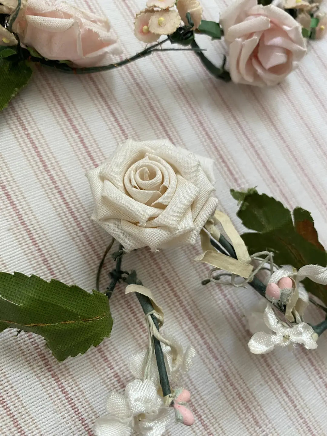 Collection Vintage Millinery Flower Rose Half Crown Arches