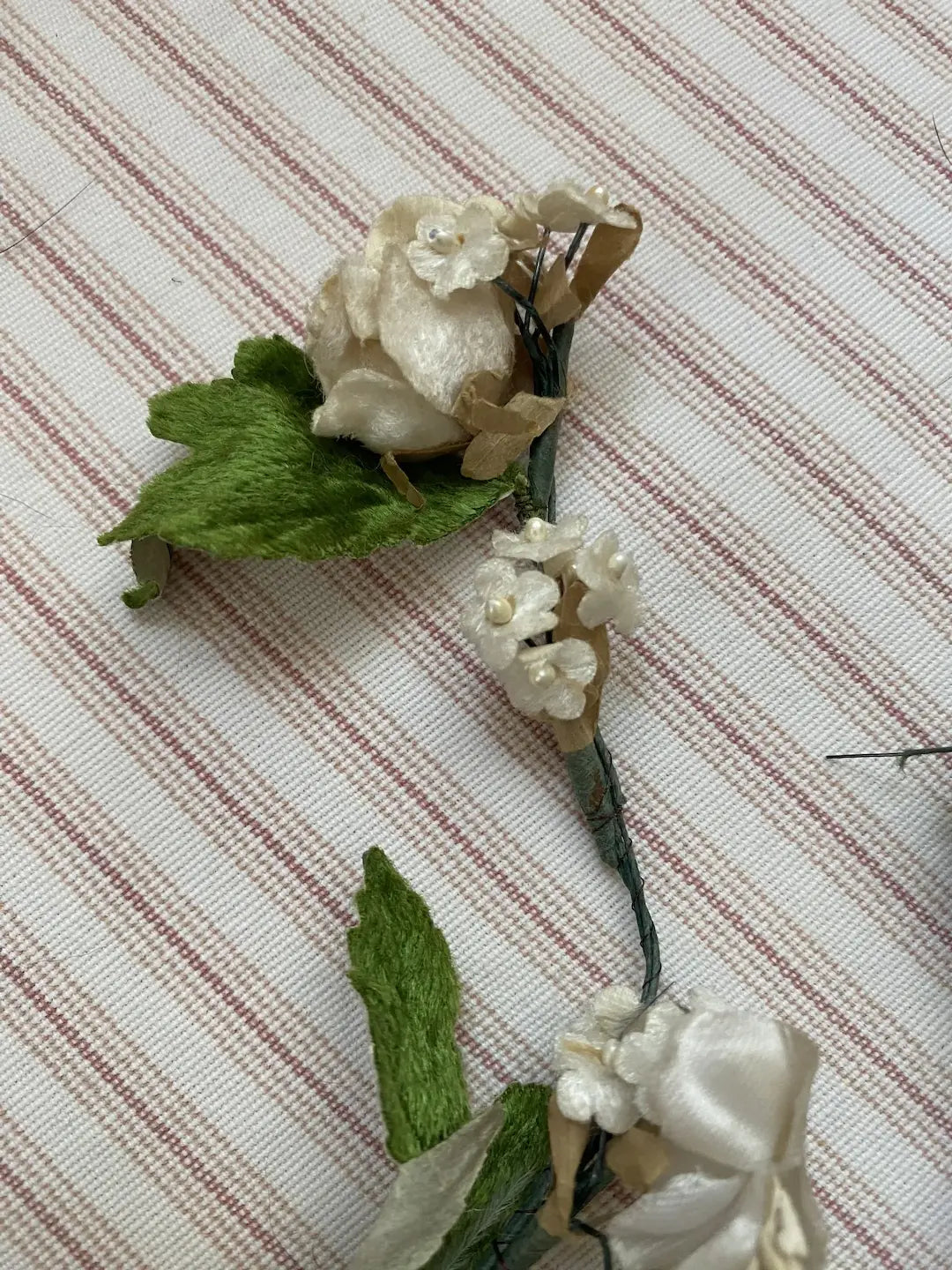 Collection Vintage Millinery Flower Rose Half Crown Arches