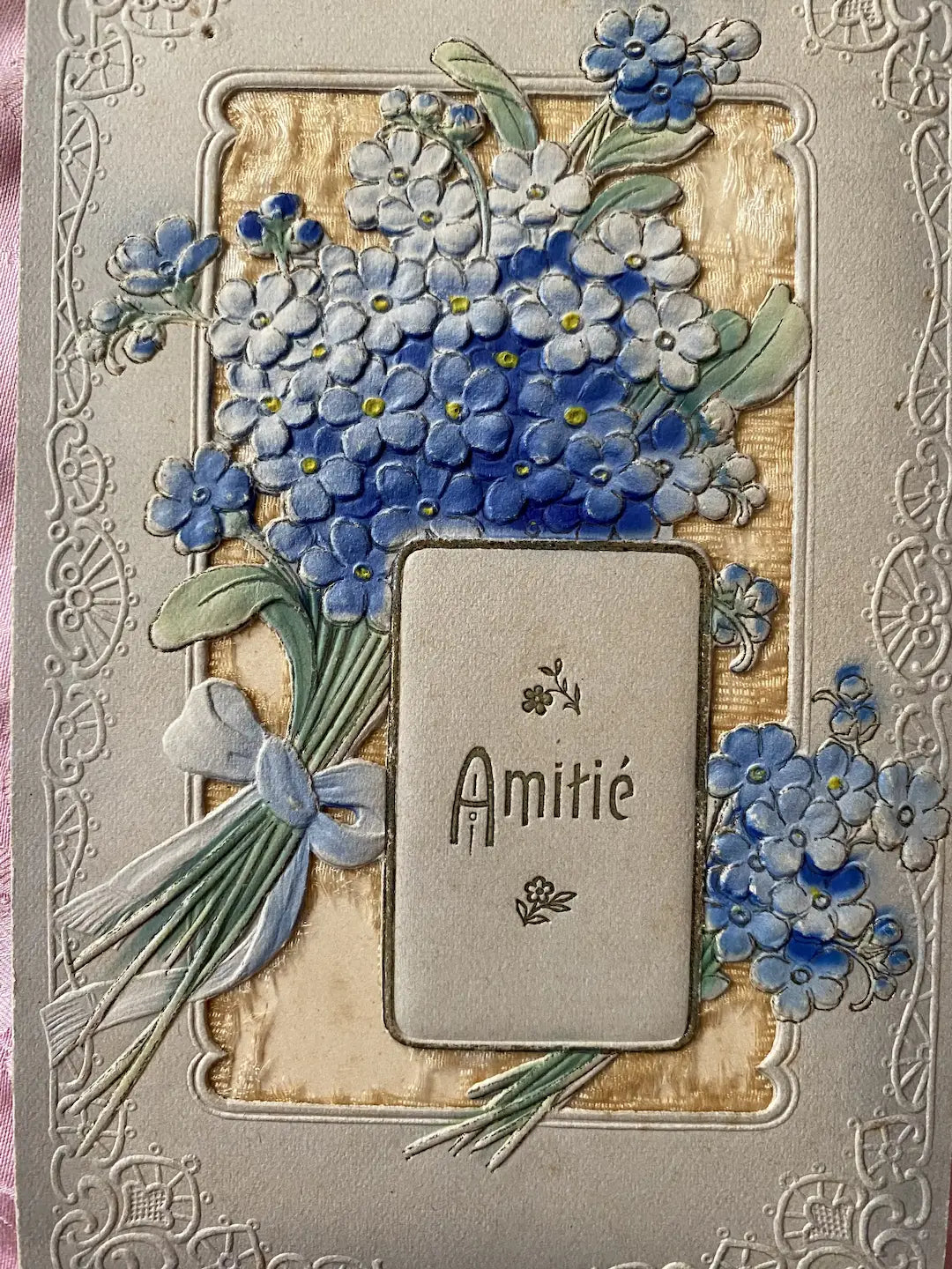 Collection Antique French Postcards Blue Tone