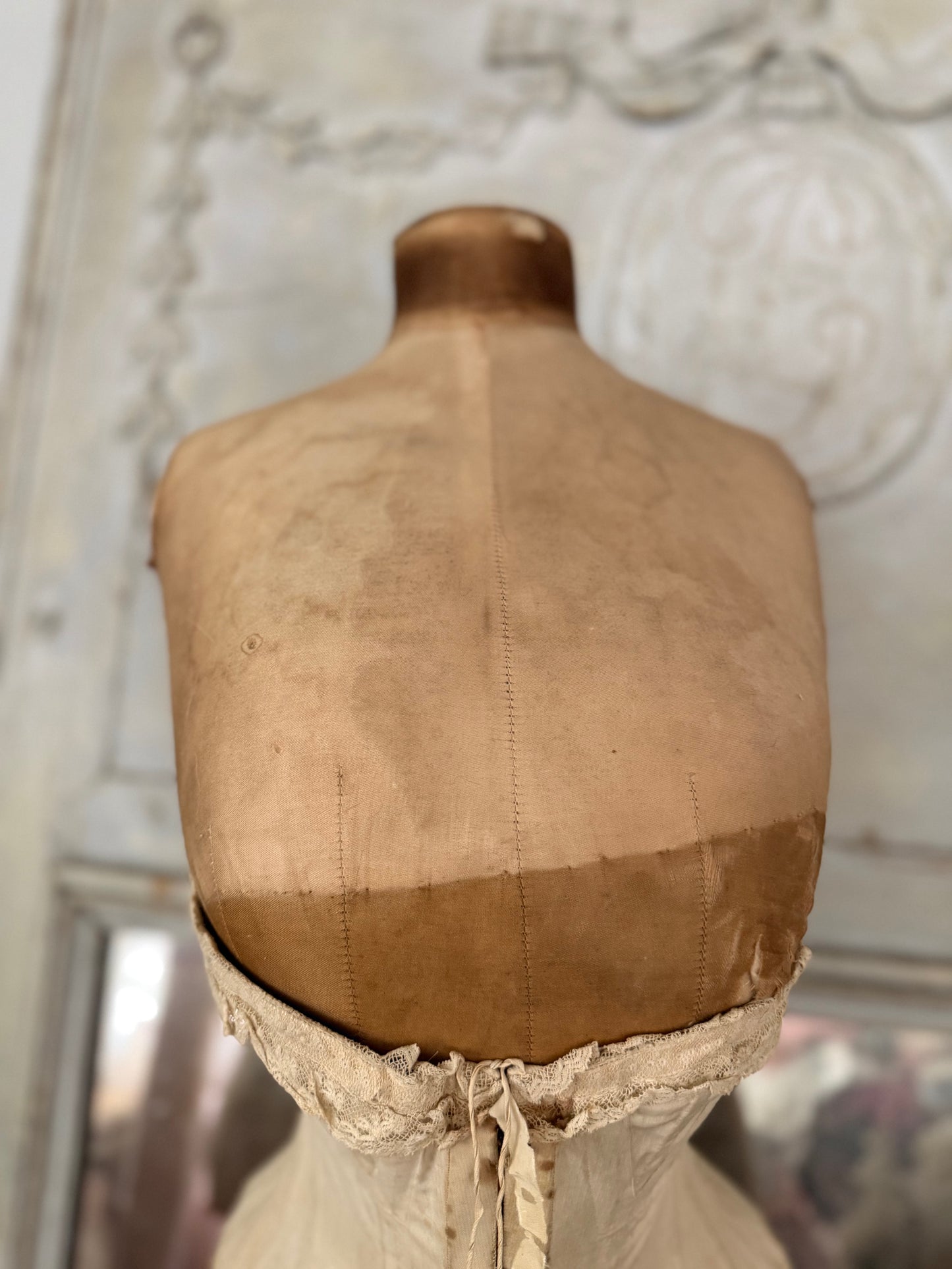 Antique Tabletop Wasp Waist Corset Mannequin