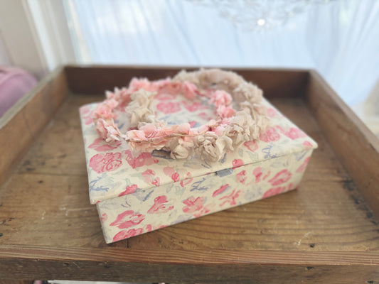 Vintage Floral Fabric Covered Box