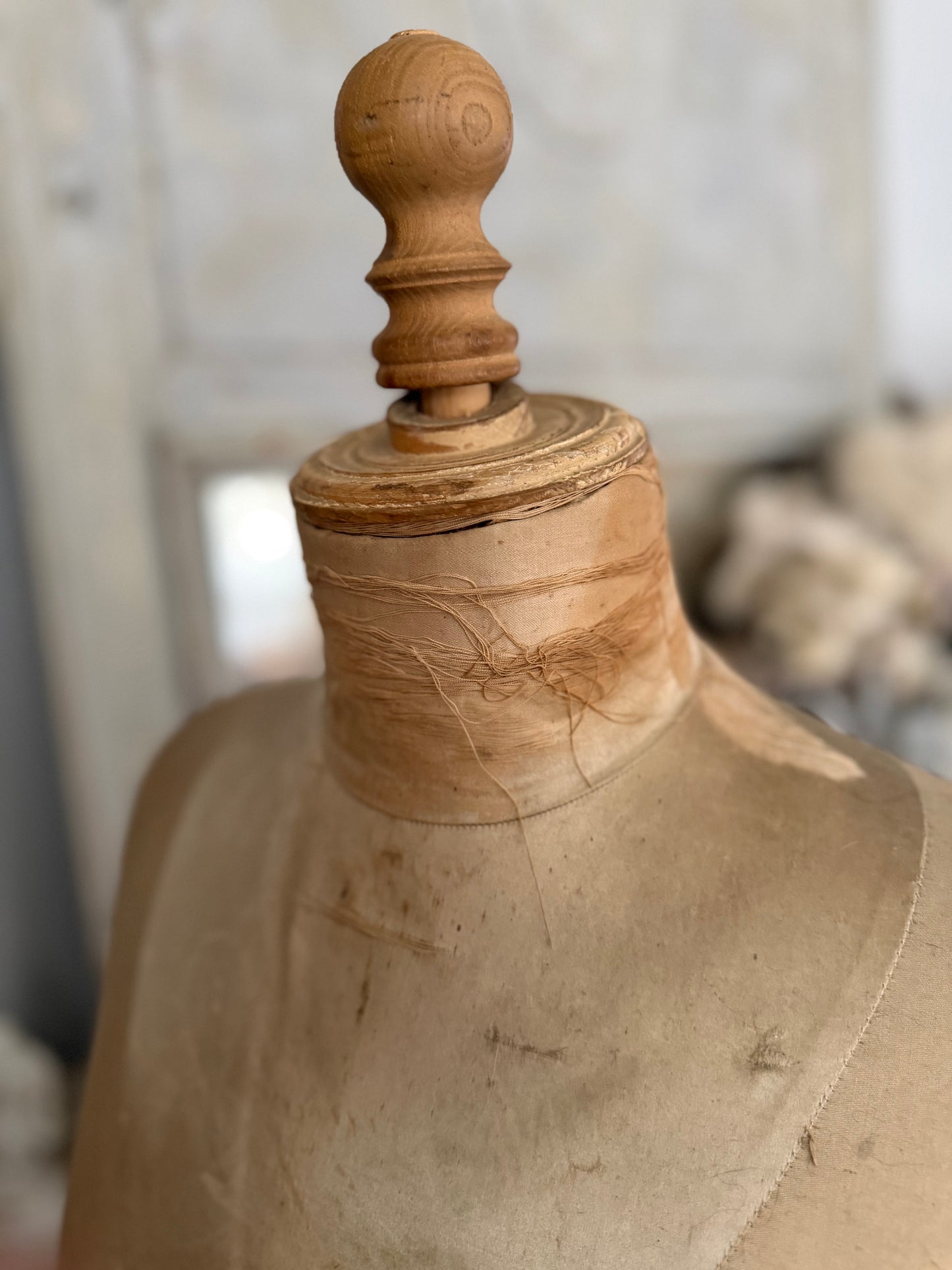 Antique French Stockman Mannequin Silk Collar