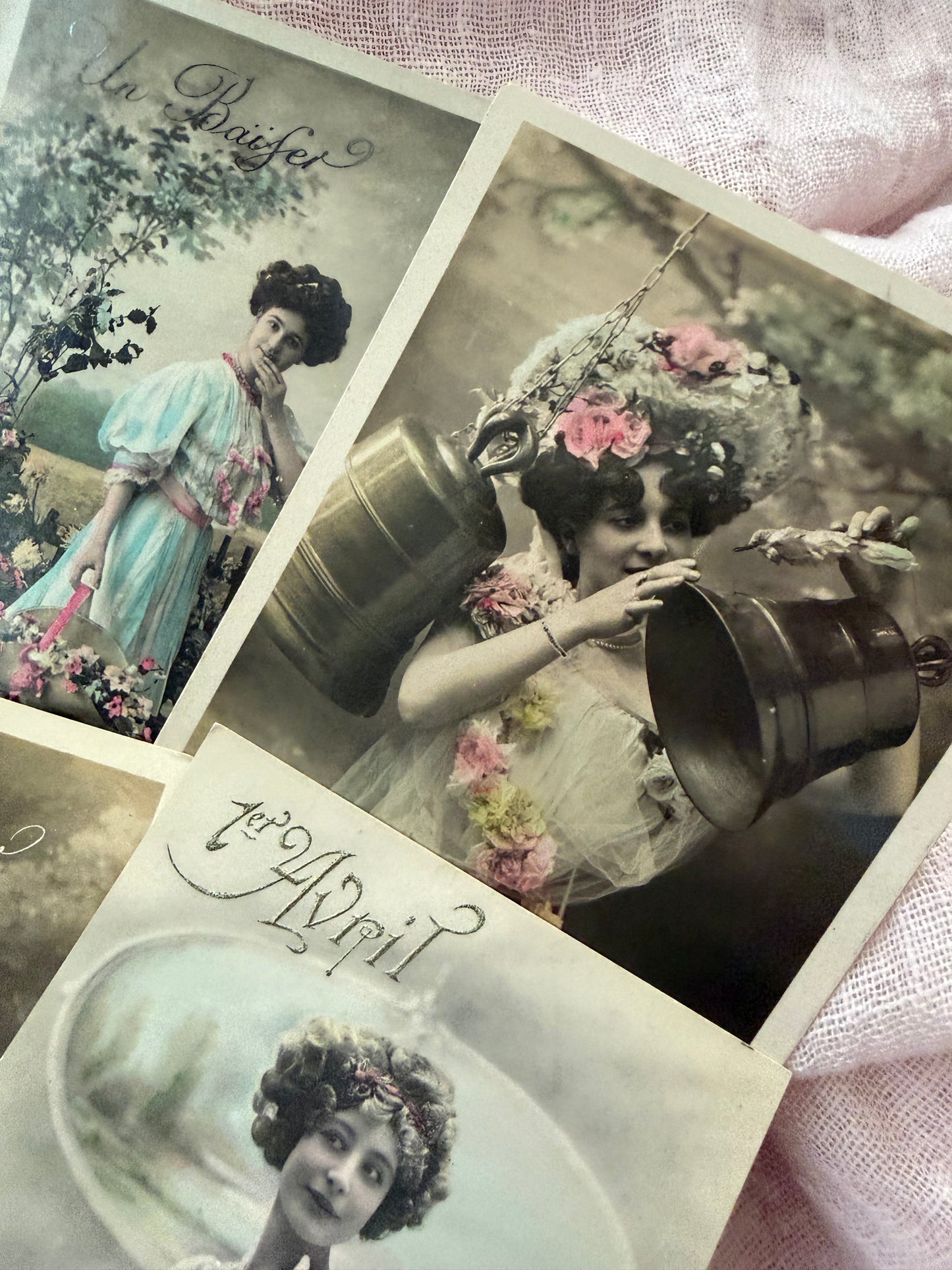 Antique Collection French Postcards Beautiful Women