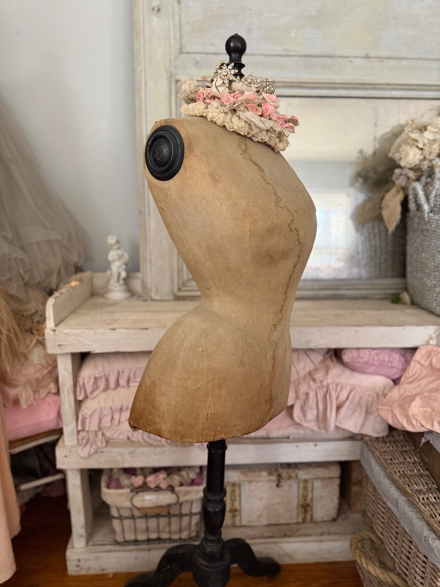 RARE Antique Wasp Waist Bustle French Mannequin