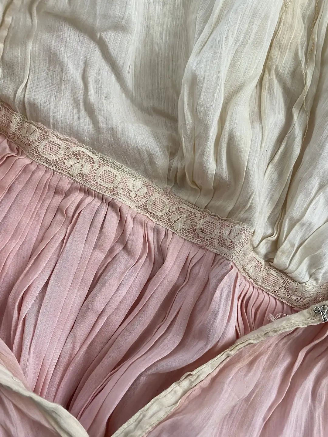 Antique Edwardian Dress Pale Pink Lace