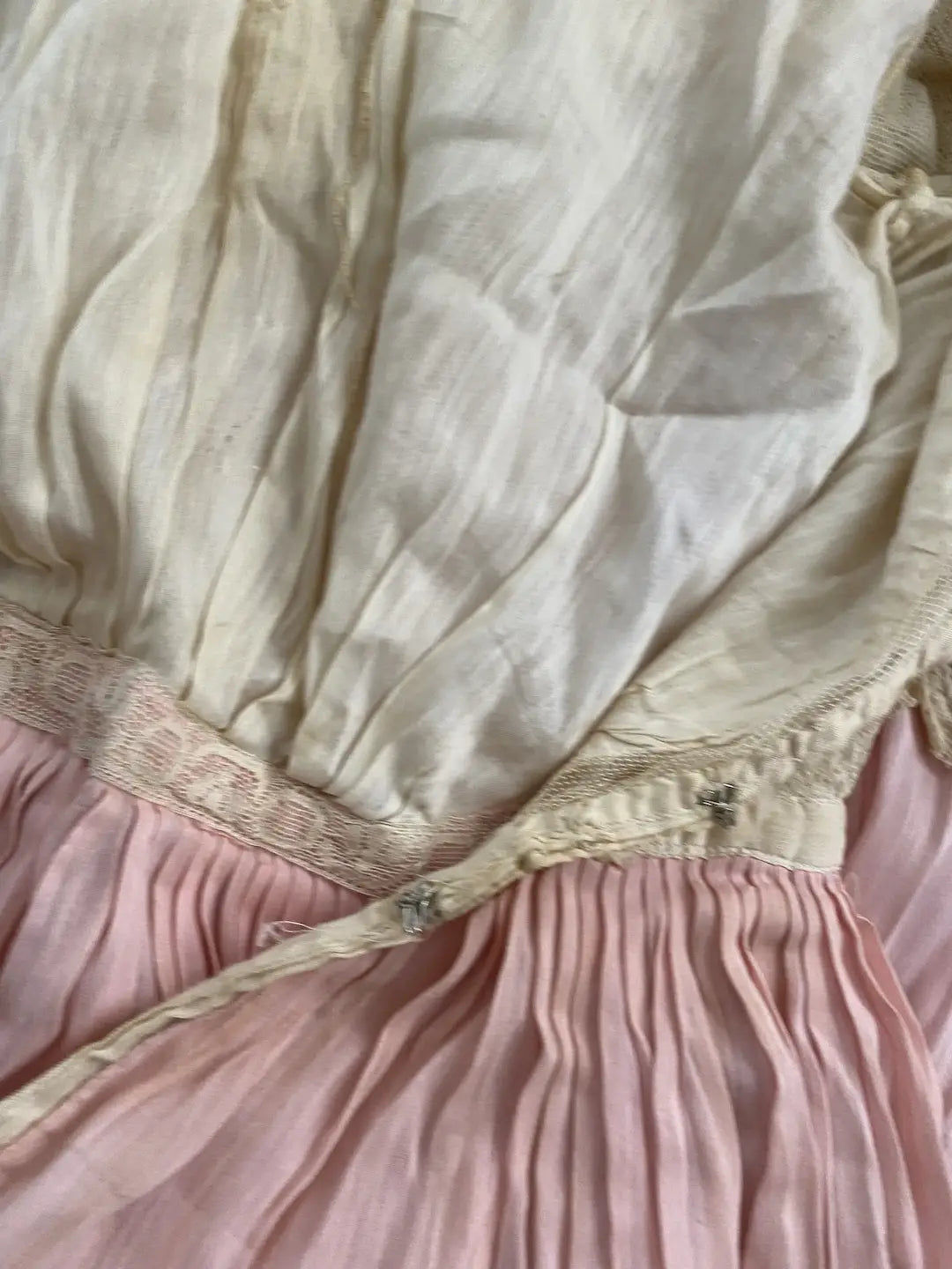 Antique Edwardian Dress Pale Pink Lace