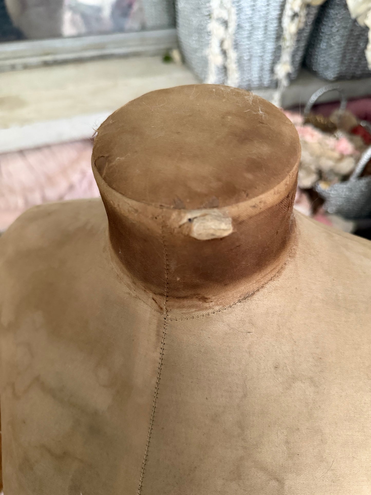 Antique Tabletop Wasp Waist Corset Mannequin