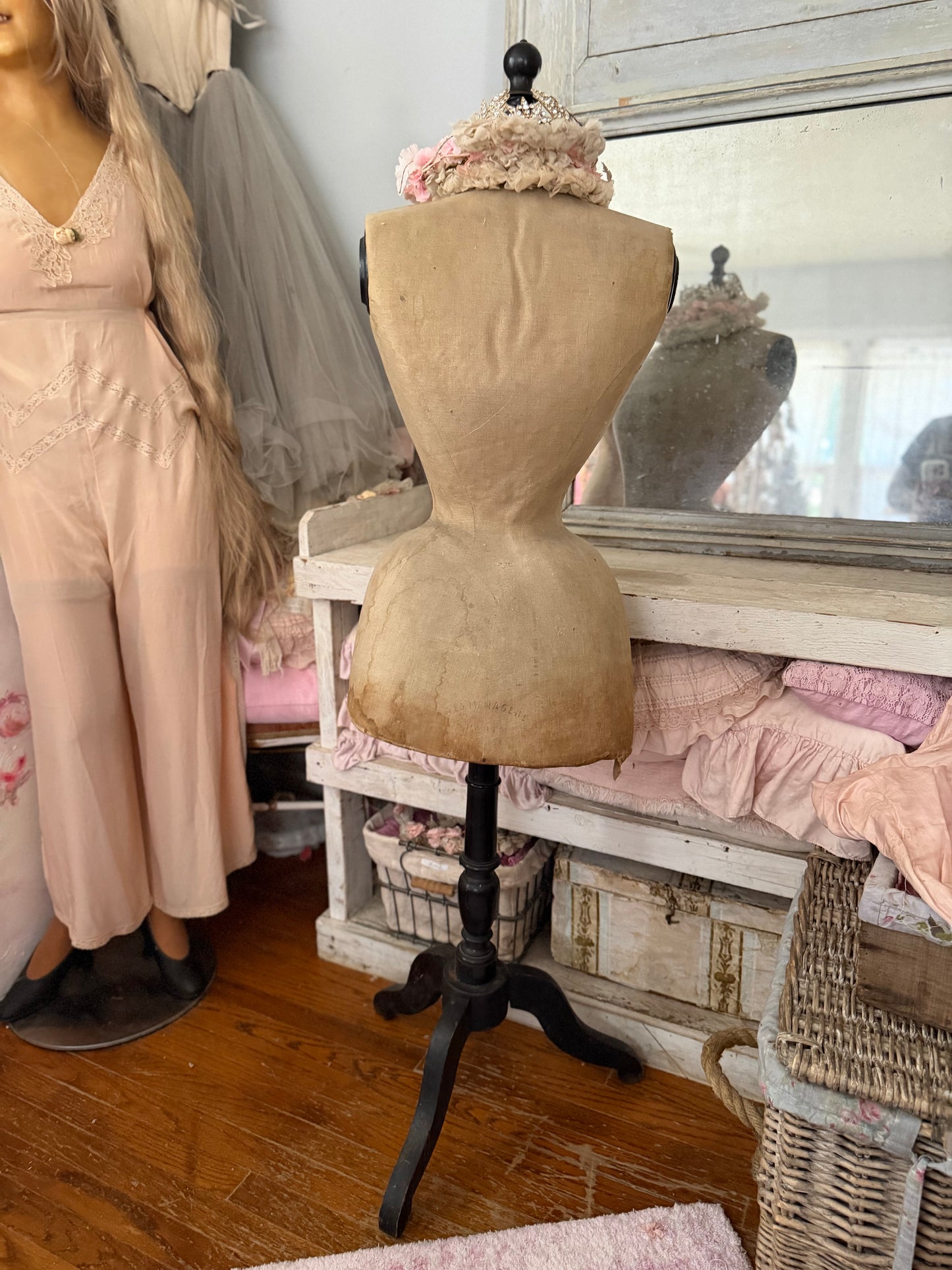 RARE Antique Wasp Waist Bustle French Mannequin