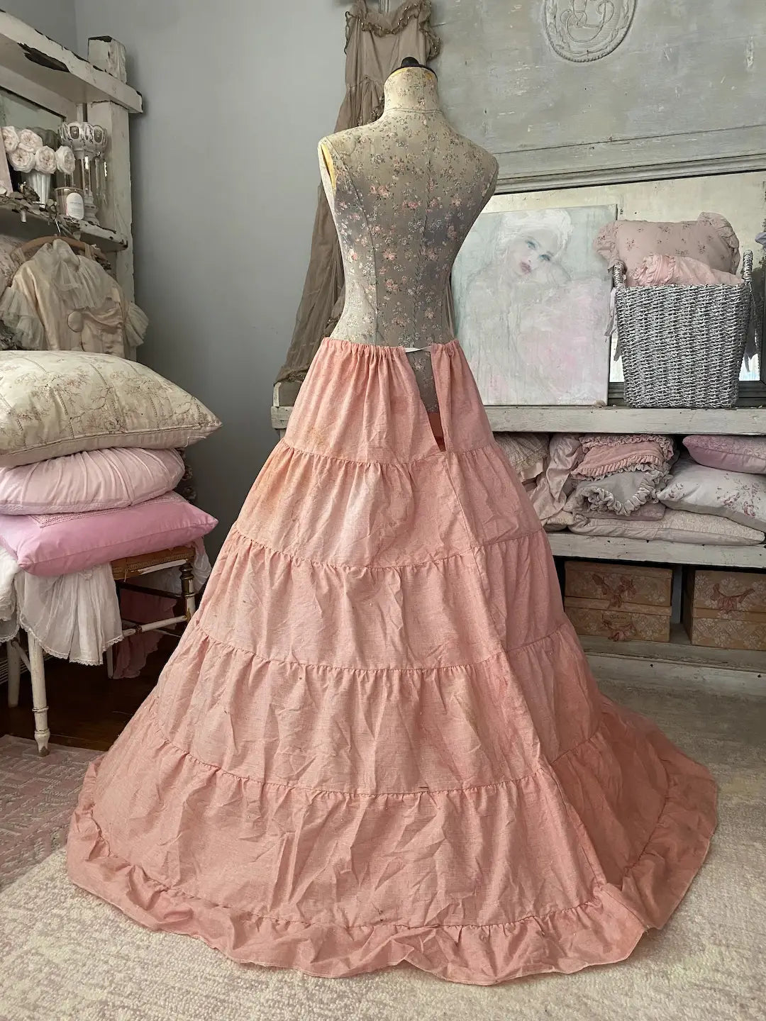 Vintage Pink Crinoline Hoop Skirt