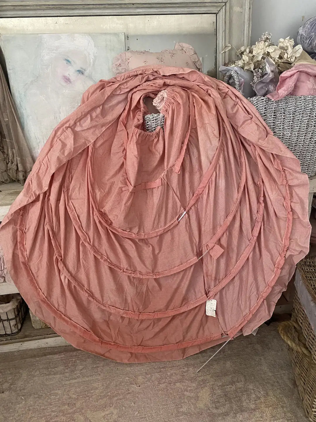 Vintage Pink Crinoline Hoop Skirt