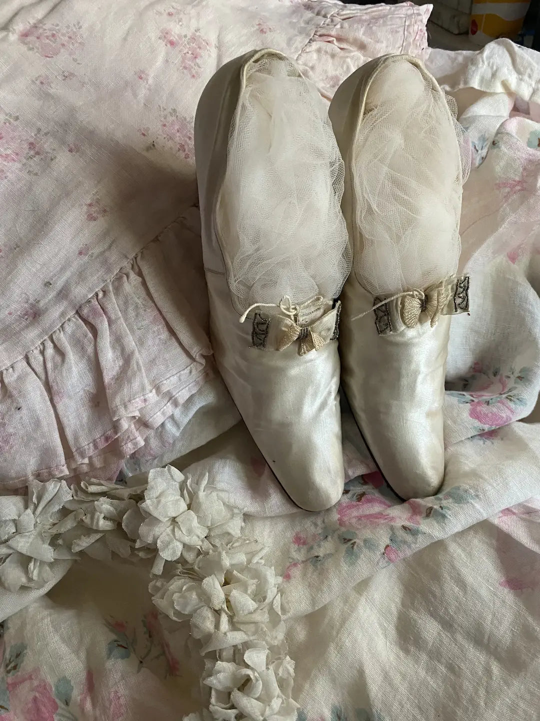 Antique Silk Wedding Shoes Museum Deaccession