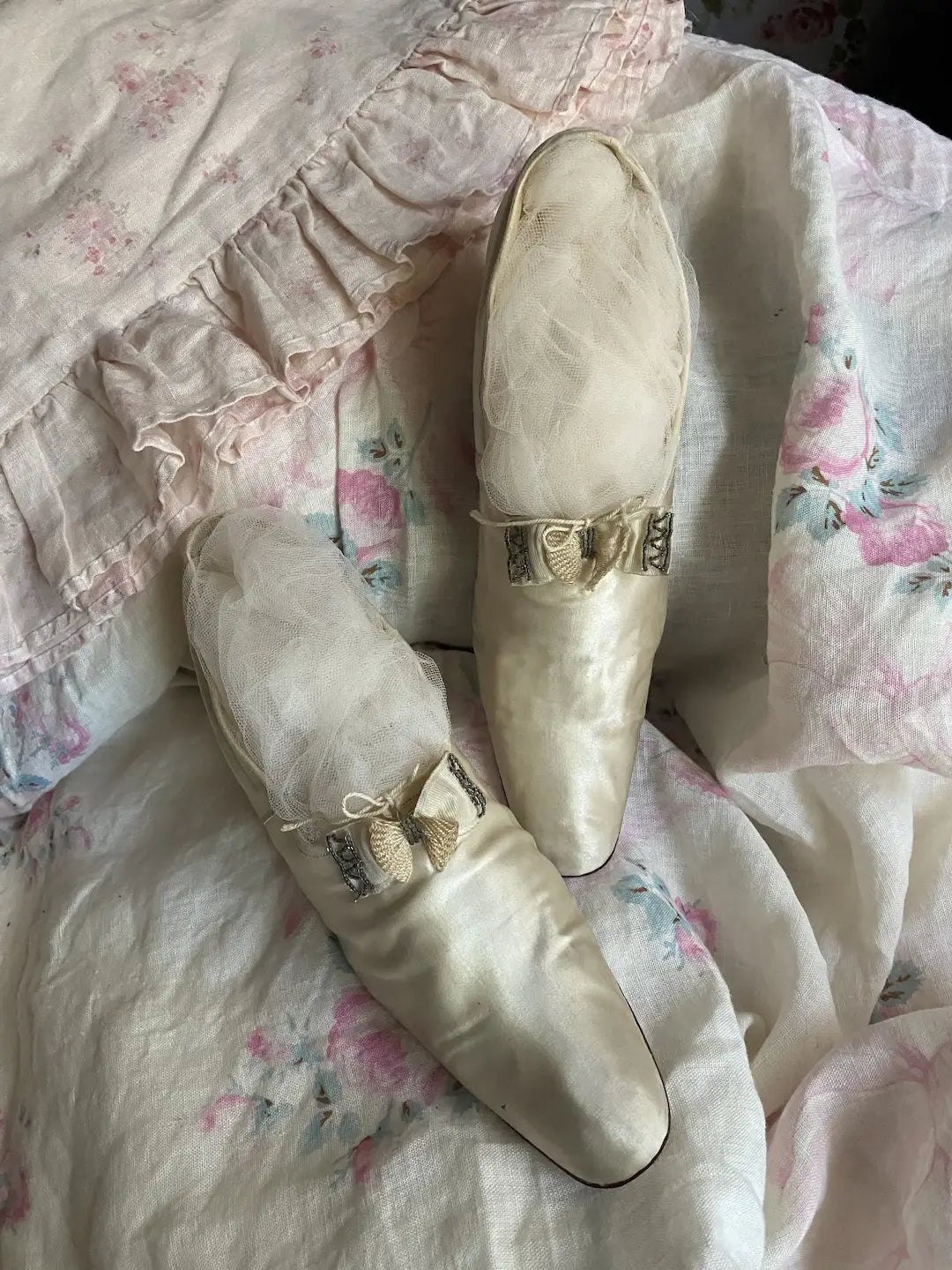 Antique Silk Wedding Shoes Museum Deaccession