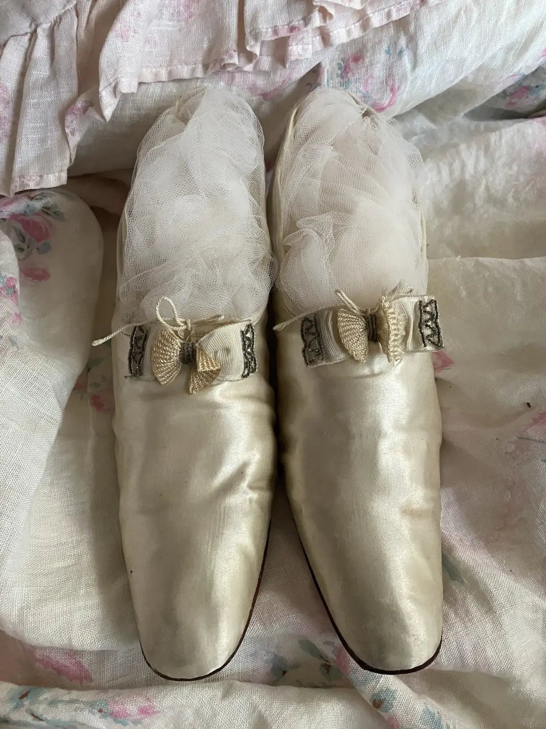 Antique Silk Wedding Shoes Museum Deaccession