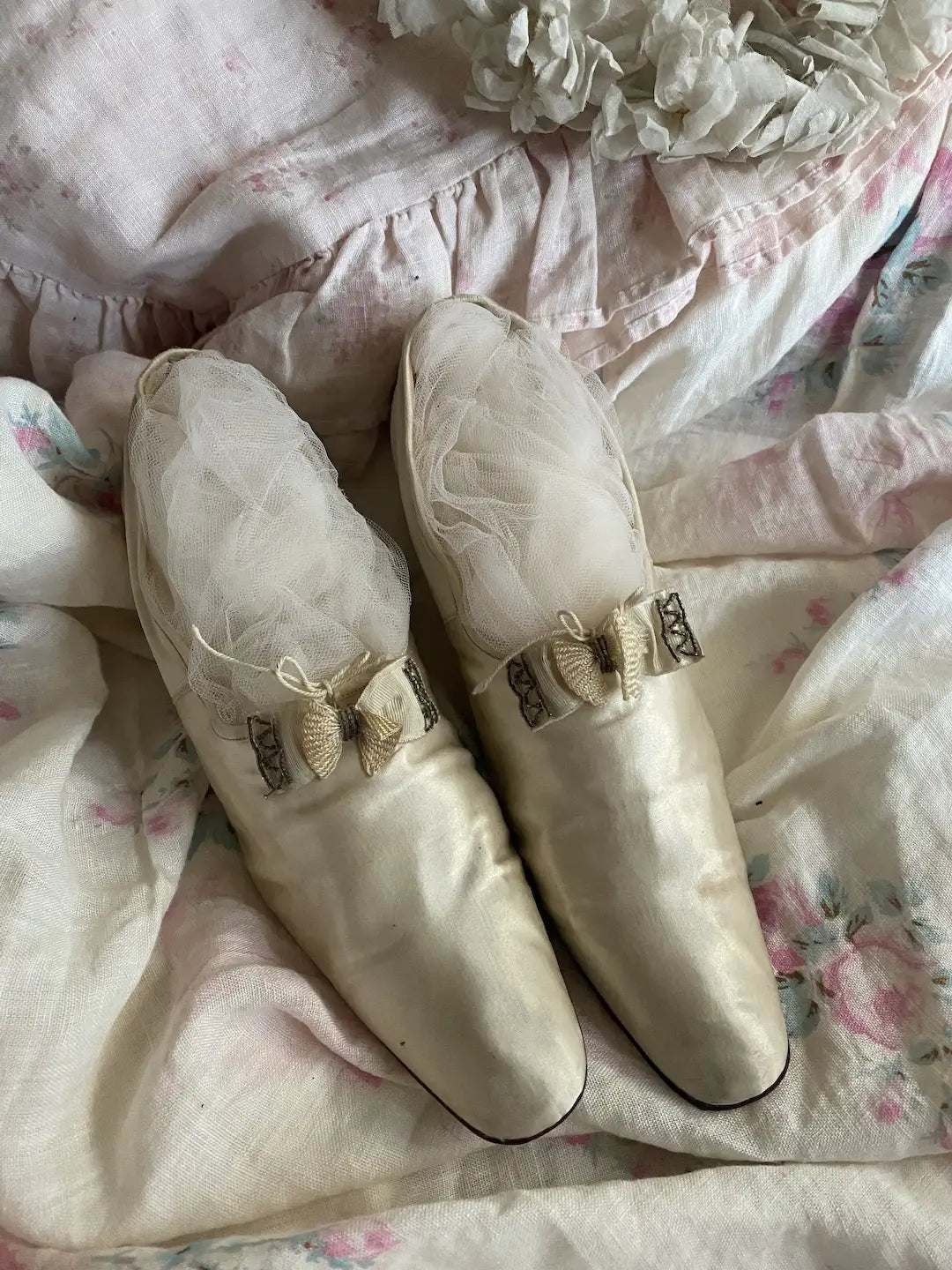 Antique Silk Wedding Shoes Museum Deaccession