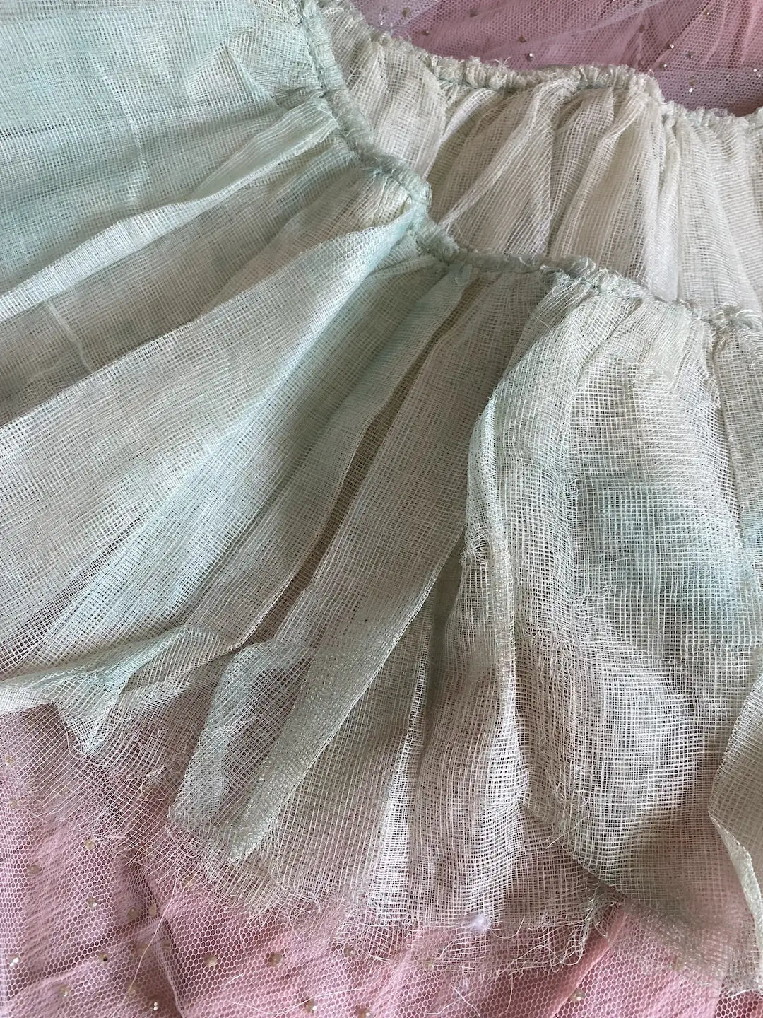 Antique Tarlatan Gauze Lace Mint Green Tutu Costume Fabric