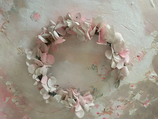 French Vintage Pink White Headdress Crown