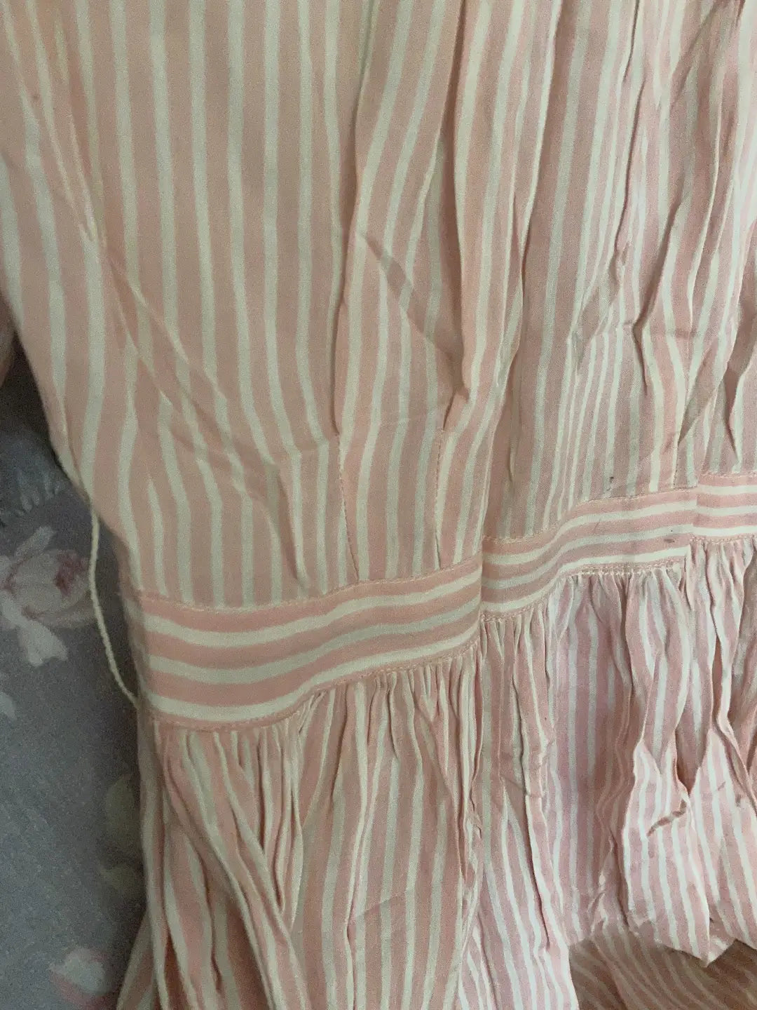 Vintage Dress Pink White Stripes