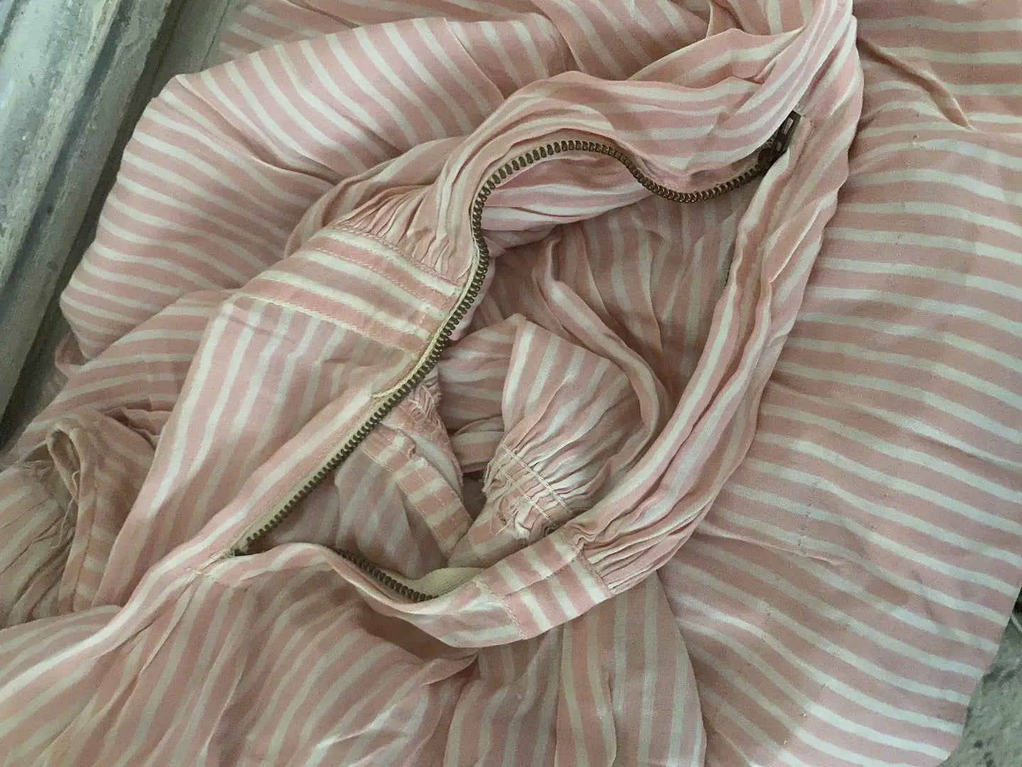 Vintage Dress Pink White Stripes