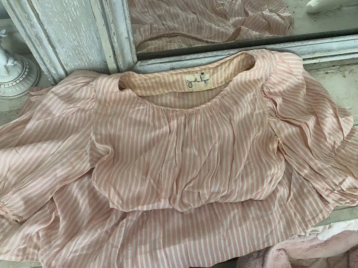 Vintage Dress Pink White Stripes